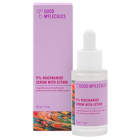 Good Molecules 5% Niacinamide Serum With Ectoin - Ultra Hydrating Serum to Target Enlarged Pores, and Acne - Moisturizing, Pore Minimizer for Face - Skin Care