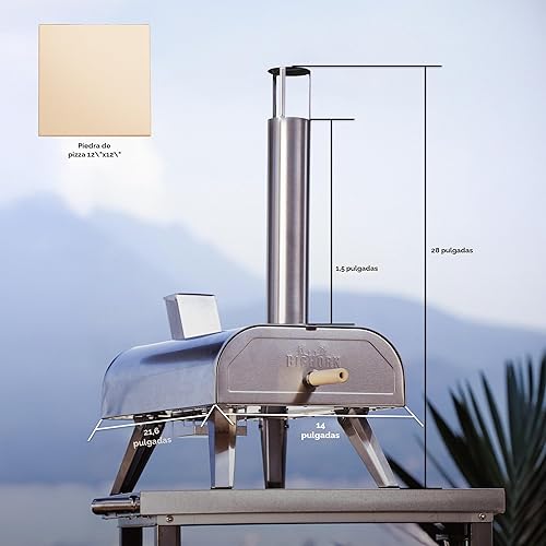 Miniatura 5 de BIG HORN OUTDOORS Horno de pizza multicombustible de 12 pulgadas para exteriores, 3 en 1, compatible con leña, gas y eléctrico