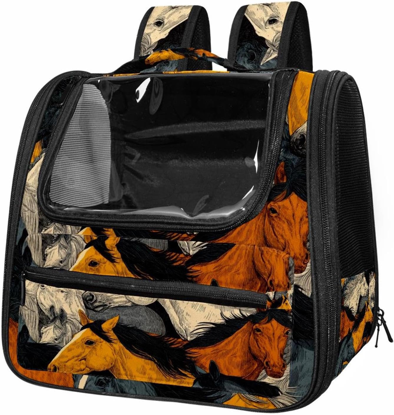 Portable Travel pet Backpack Carrier Hamster Bag Small Dog cat Carrier Breathable Hang Bag, Japanese Pattern Flower Mountain (1)