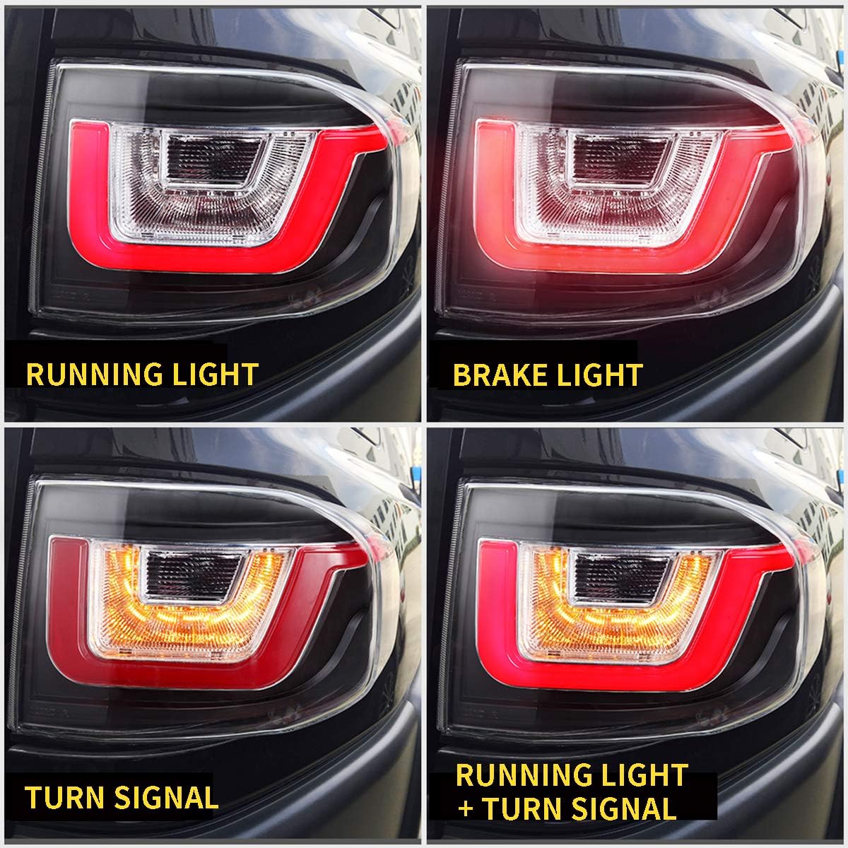 YUANZHENG Tail Lights For Toyota FJ Cruiser 2007-2022, Plug & Play, Driver Side and Passenger Side Rear Lamps Assembly