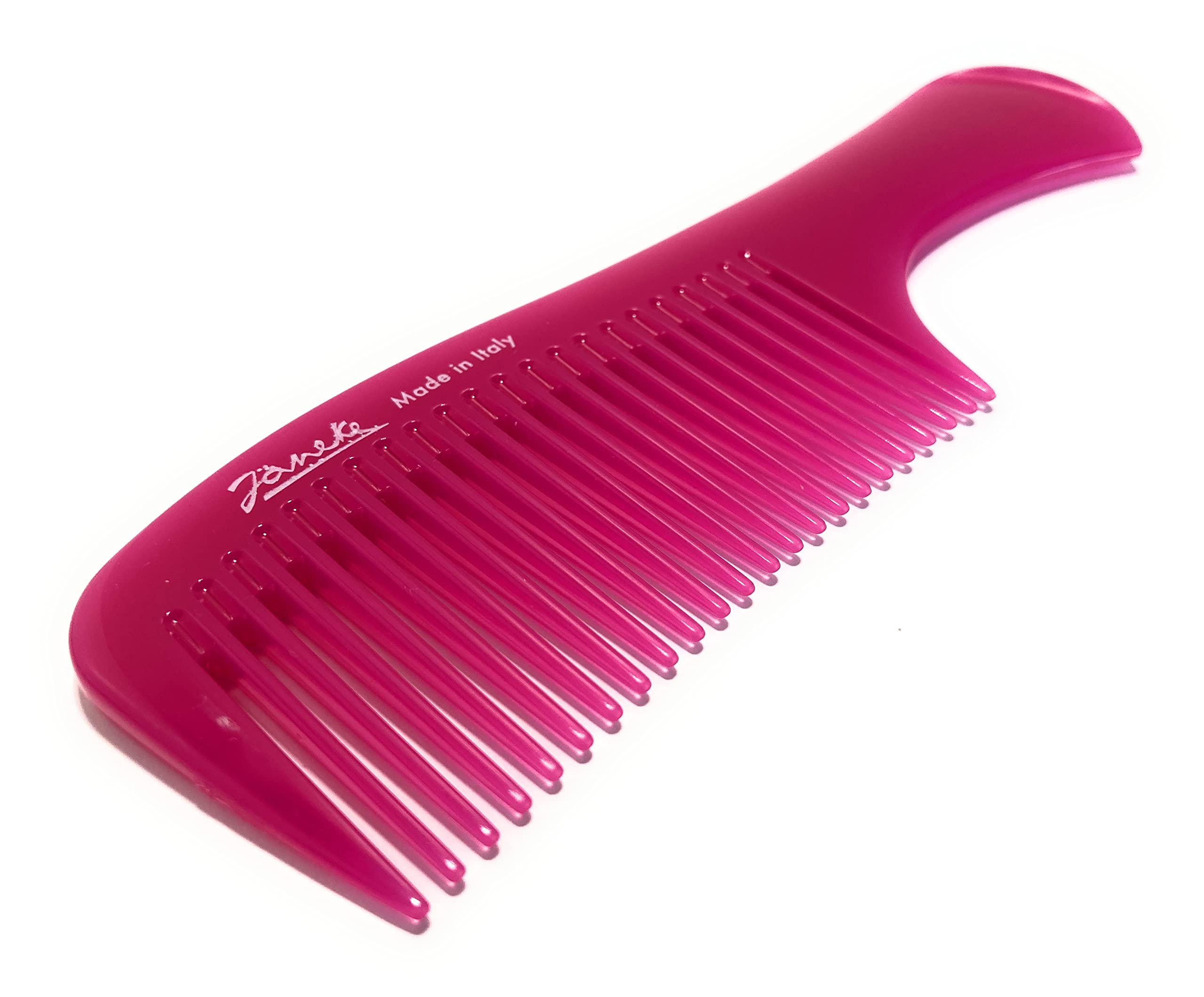 Jäneke Coloured Fuxia Pink Pocket Handle Comb 16.5 cm Compact Hair Comb Normal Teeth (82829_fux), 16,5 cm - Image 2