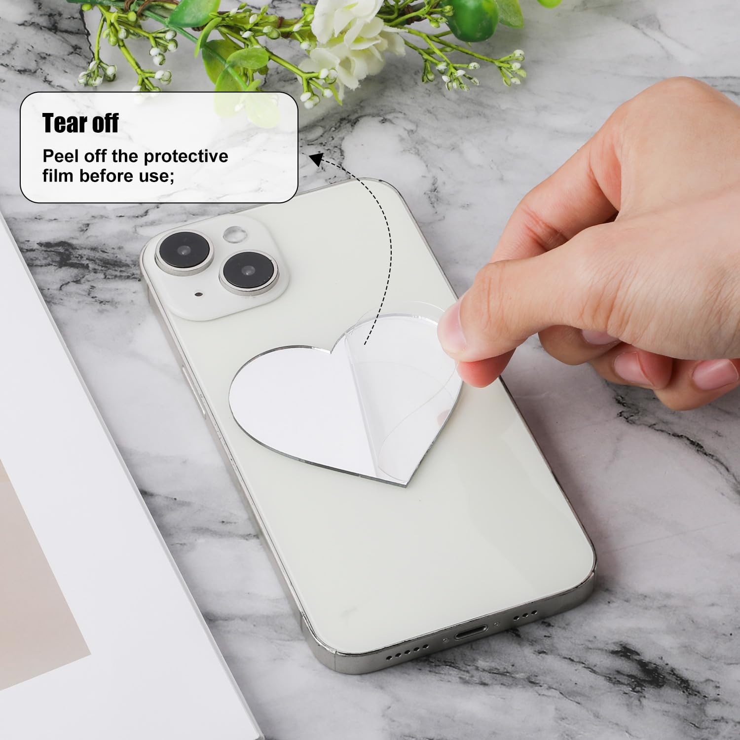 Autocollants Miroir Pour Téléphone - Acrylique Ovale Et Carré, Pour Maquillage Et Déco