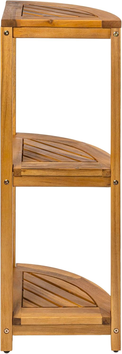 happimess Sela Corner Shelf 33" 3-Tier Acacia Wood, Natural