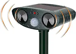 SEDLAV Repelente ultrassônico de animais - Repelente de morcegos e ratos interno e externo - Controle de alto-falante duplo ativado por movimento movido a energia solar - Dissuasor de plantas para