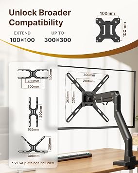 monTEK VESA Extension Bracket Kit, 52-Pc, 32-55 Inch TVs, 66 lbs