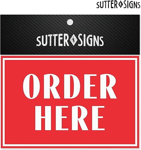 Miniatura 4 de Order Here Pick Up Here - Juego de calcomanías de letrero  Barra de café, camión de comida, heladería, exhibición de tienda y letreros de