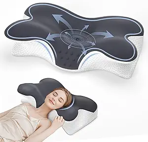 Cervical Neck Pillow for Neck Pain Relief,Neck Support Pillow for Sleeping, Side Sleeper Pillow for Bed,Memory Foam Ergonomic Pillows for Back Stomach Sleepers