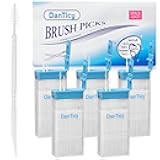 Brushpicks Interdental Toothpicks,Soft Bristle Dental Floss Picks Toothpicks,Helps Removes Plaque and Debris Between Your Teeth 600PCS (Pack of 5)