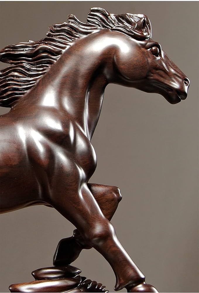 Amazon.co.jp: 置物 オブジェ 馬 高級天然黒檀木彫り 木製彫刻