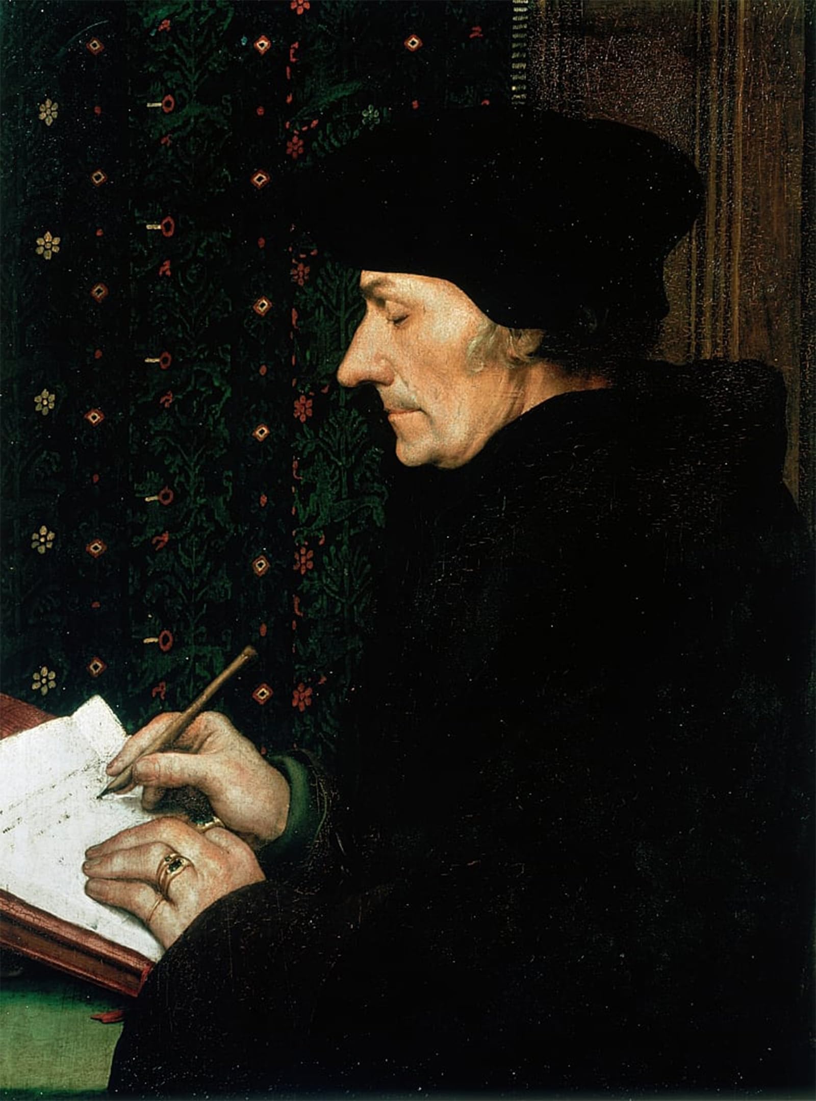 ARTXLXXBN Famous Art Print Poster Vintage Wall Art Desiderus Erasmus Dutch Humanist and Scholar by Hans Holbein the Younger Canvas Art Poster for Home Decor 60x90cm