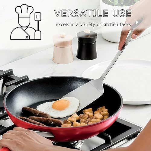 Miniatura 4 de Juego de utensilios de cocina de 4 piezas, utensilios de cocina de acero inoxidable, juego de utensilios de metal resistente con espátula de acero