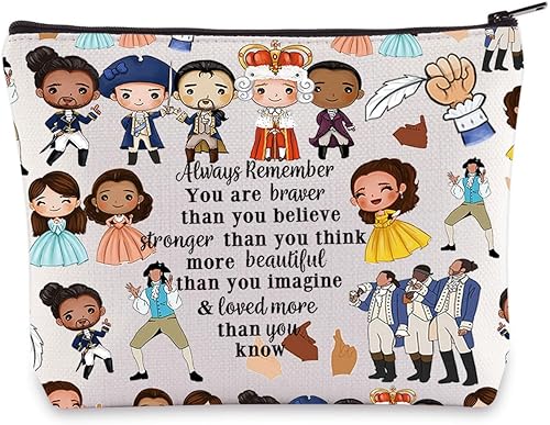 LEVLO Broadway Bolsa de cosméticos musicales Musicales Hamilton Gift You Are Braver Stronger Smarter Than You Think Hamilto Bolsa de maquillaje