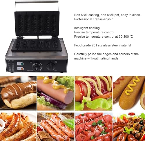 Miniatura 3 de TOPINCN Electric Hot Dog Maker Electric Heating Crispy Machine Commercial Sausage Machine Milk Stick Machine Muffin Stick Corn Hot Dog Stick Machine
