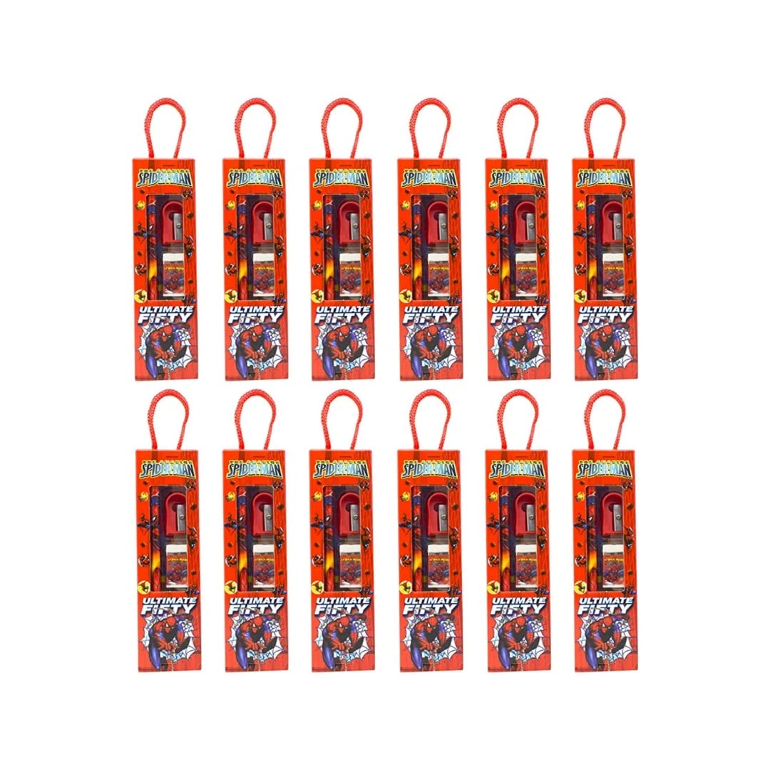 Prezzie Villa Different Cartoon Design Stationery Gift Pack for Kids Birthday Return Gifts Theme Party (Pack of 12) (Spiderman/Cars95/Minion/Space) Random Sent (B0BR86LL4P) Amazon Price History, Amazon Price Tracker