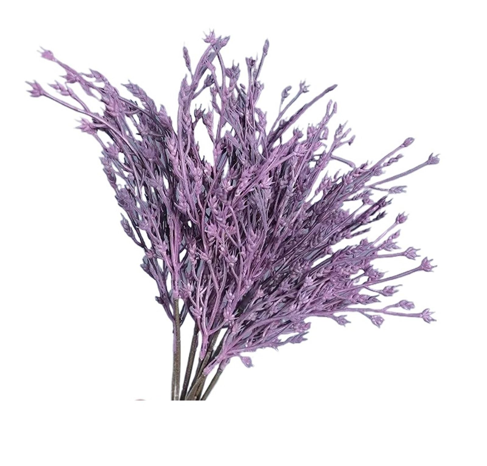 HamPaesk 5/6PCS Artificial Grass Plant Floral Plastic Fake Flowers Shopping Mall Decoration Simulation Bouquet Green Flower(Dark purple,6pcs)