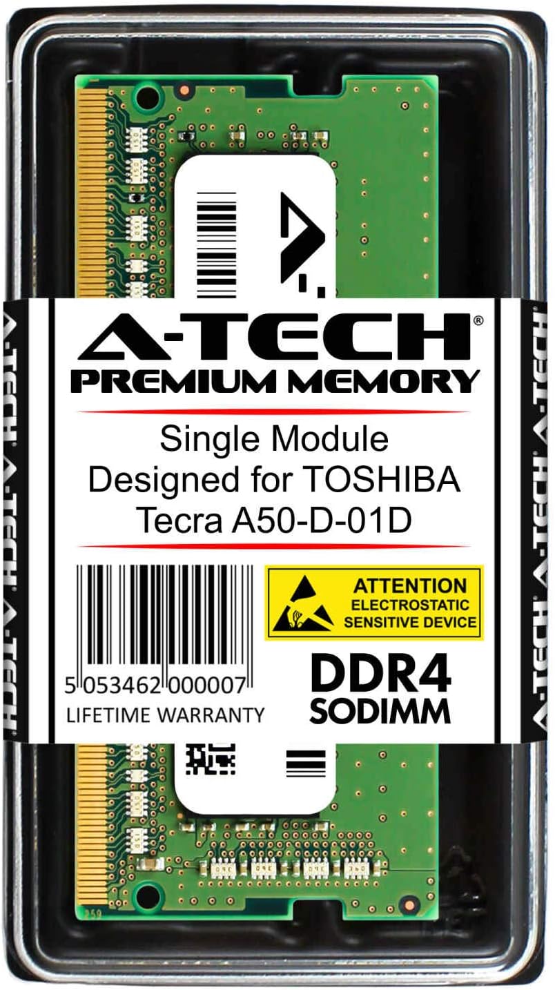 A-Tech 8GB RAM for Toshiba Tecra A50-D-01D | DDR4 2400 SODIMM PC4-19200 1.2V 260-Pin Memory Upgrade Module