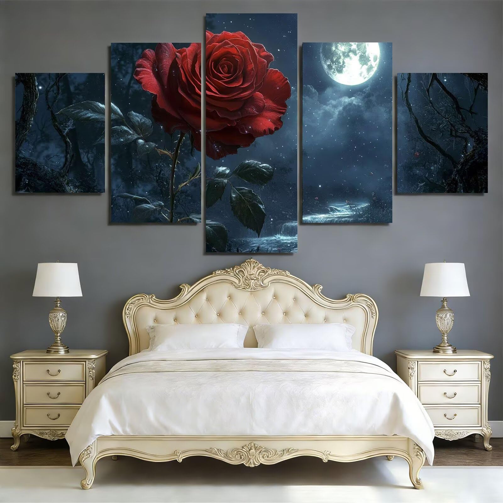5 sztuk malowanie diamentami pełny zestaw, 5D malarstwo diamentowe dla dorosłych, kwadratowe różowe kwadraty, 100 x 200 cm duży obraz diamentowy 5 paneli kwiaty DIY dekoracja ścienna dom S0U-125
