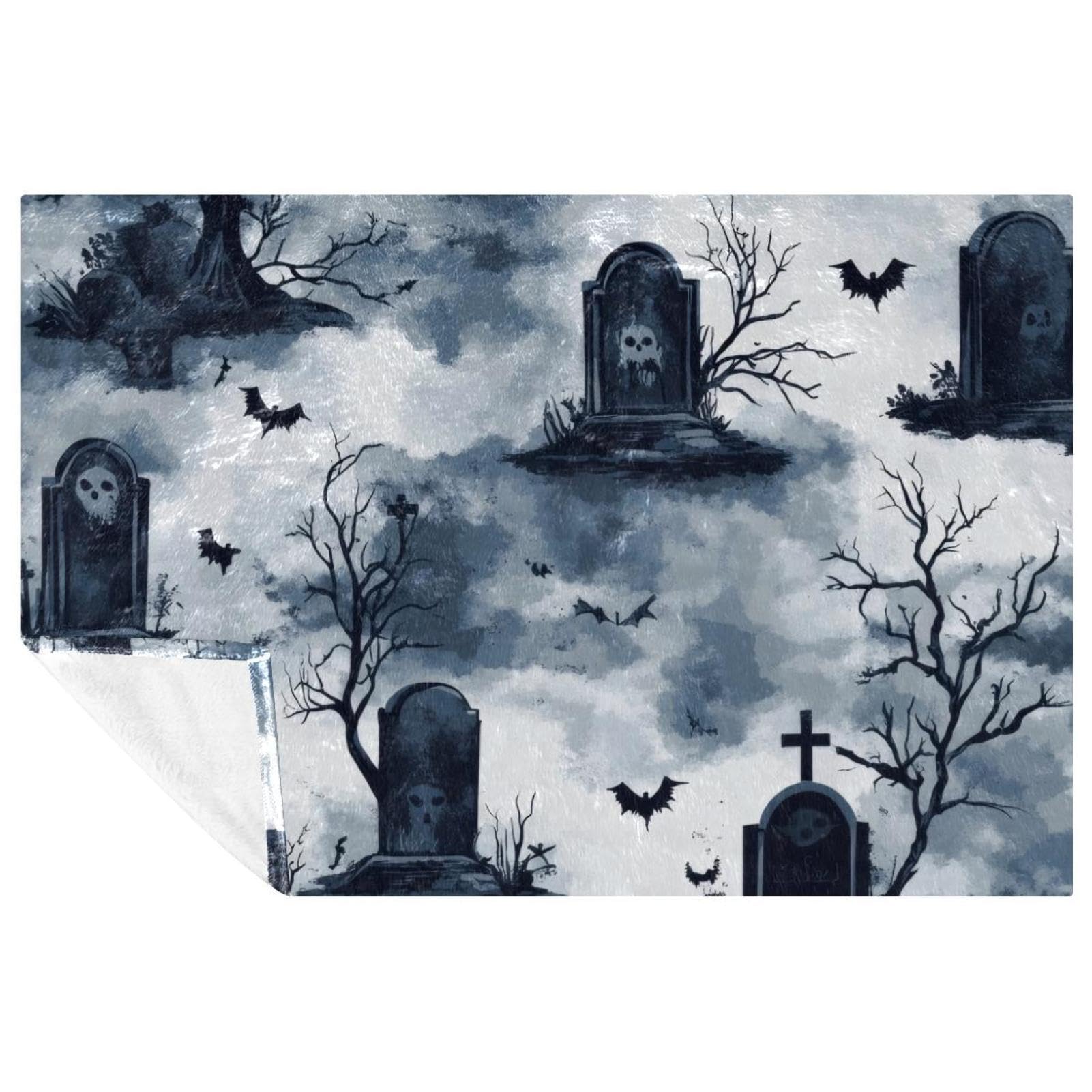 Couverture d'Halloween chauve-souris : plaid doux pour lit et canapé
