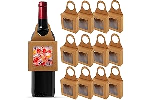 ABOOFAN Kraft Paper Wine Bottle Boxes for Treats