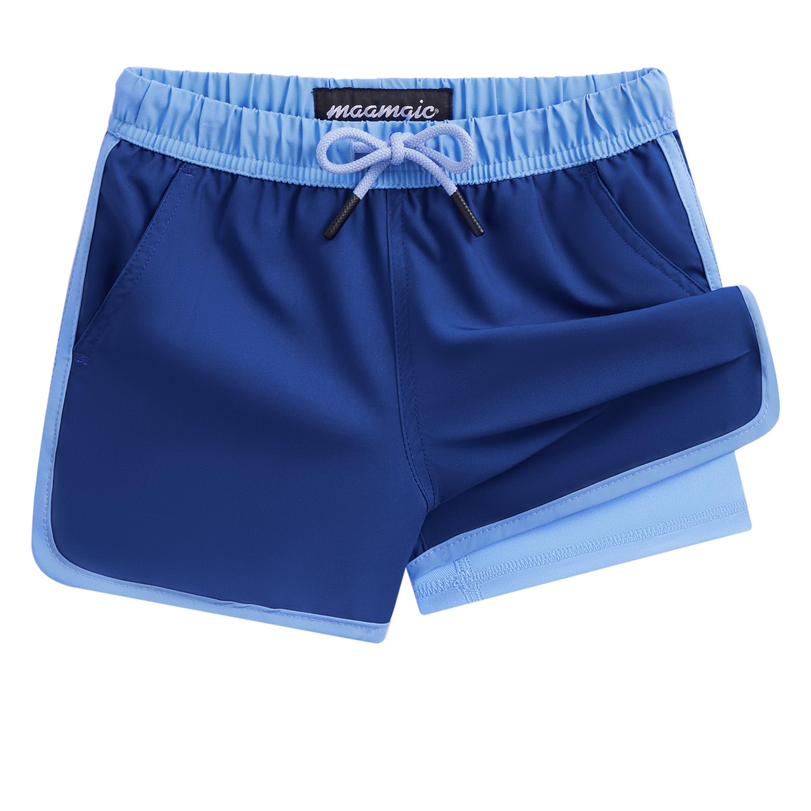 maamgic Boys Swim Trunks with Compression Liner Vintage Swim Shorts Toddler Swimsuit