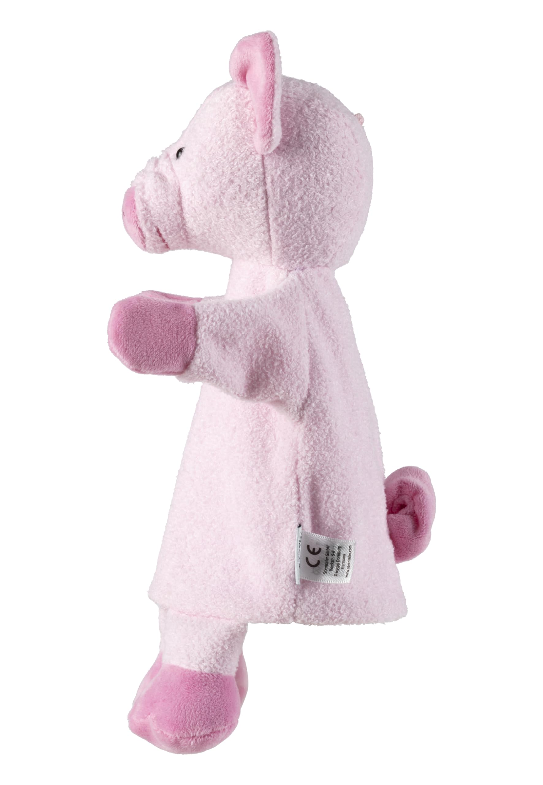 Sterntaler Marionnette à Main Cochon - Jouet Doux pour Enfants pour théâtre de marionnettes, Narration, câlins de la Parole - Compagnon de Jeu Parfait et idée Cadeau - Rose/Rose