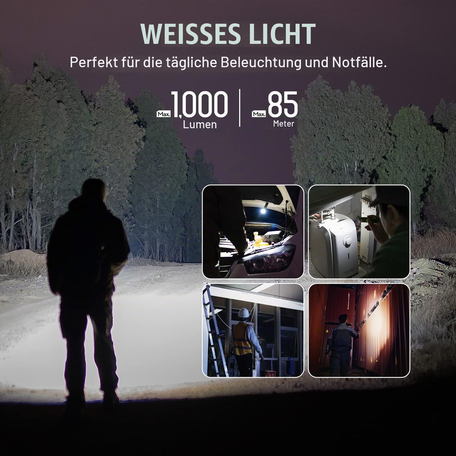 OLIGHT Arkfeld UV LED Taschenlampe Aufladbar, 1000 Lumen, 5 Lichtquelle