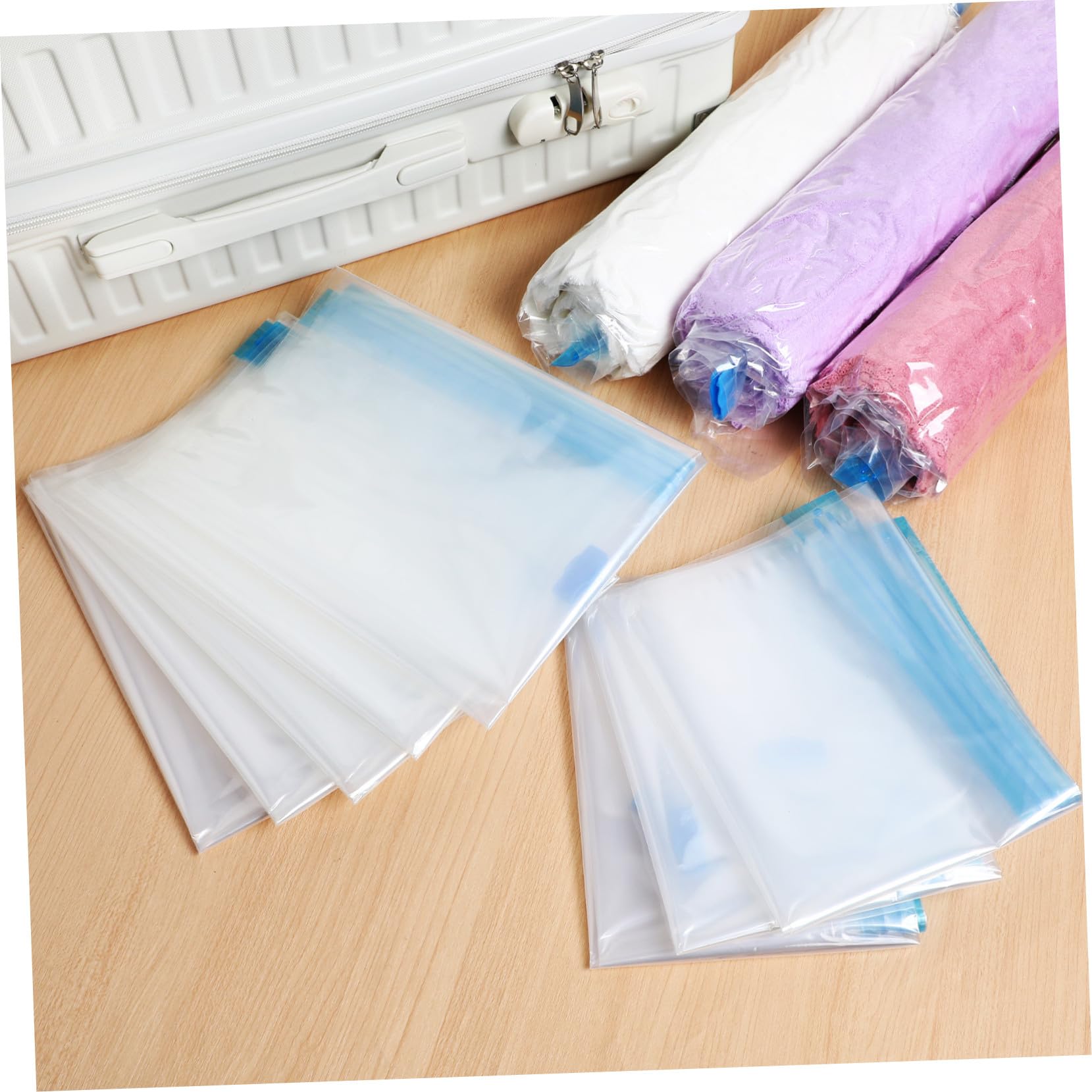 12 piezas Bolsas de Compresión de Viaje Sellado Doble Resistente y Reutilizables para Ropa y Almacenaje Esencial Camping y Negocios
