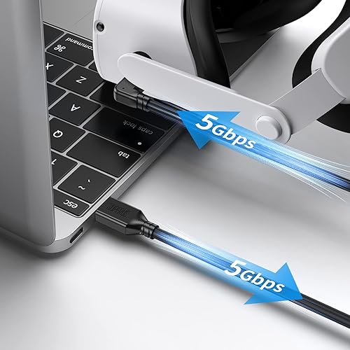 Miniatura 4 de SUPERUS Cable de enlace de 16 pies compatible con OculusMeta Quest 321 - Cable de carga USB C a USB C, cable de carga y transferencia de datos de