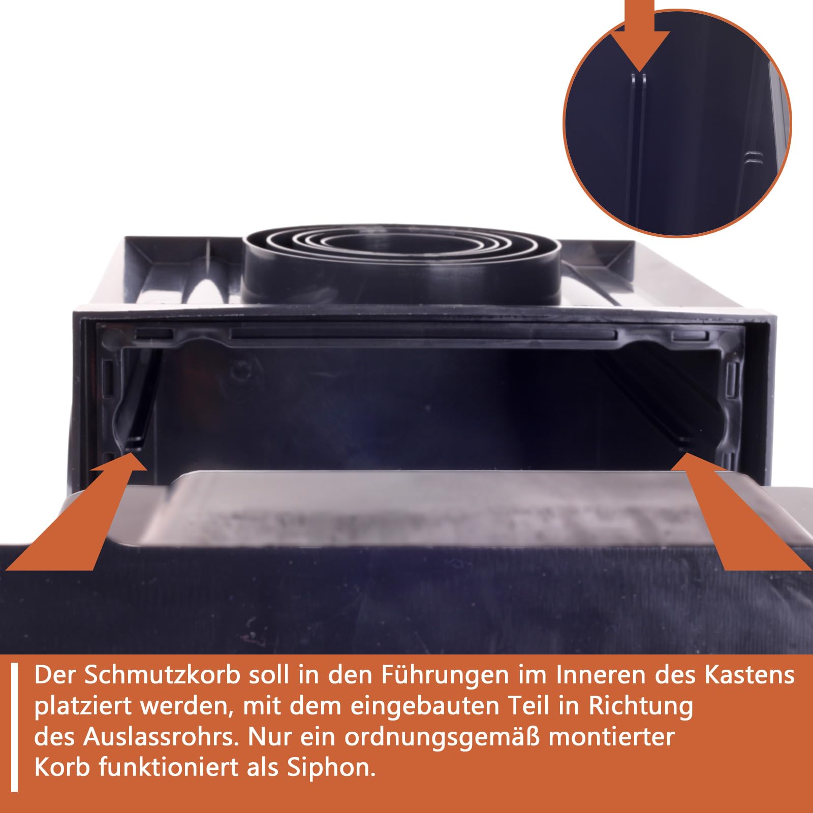 Verdone Hofablauf 300x300 A15 mit Kunststoffrost Graphit – Gartenablauf, Bodenablauf außen, Regensinkkasten, Regenablauf, Hofeinlauf, Gully, DN 75–160