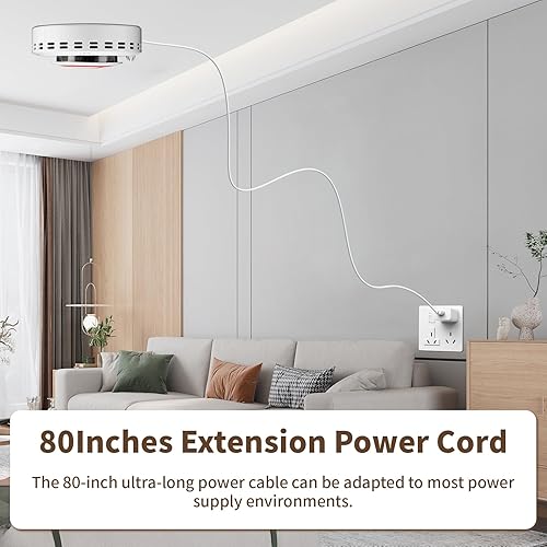 Miniatura 7 de Detector de cigarrillos 2 en 1 con control remoto, alarma para no fumar y PM2.5 con recordatorio de voz, monitor ambiental para oficinas y espacios