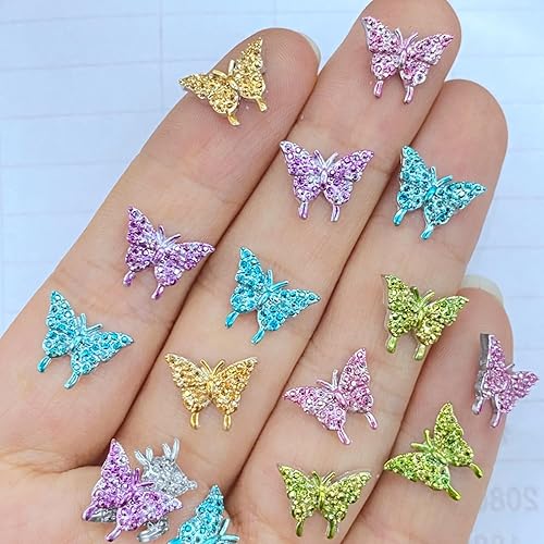 50 dijes de mariposa 3D  Decoración de joyas Kawaii para arte de uñas impresionantes diseños de uñas