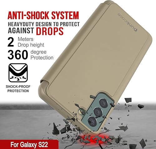 Miniatura 4 de Punkcase S22 Reflector - Funda protectora con tapa con espejo translúcido resistente a los arañazos y parte trasera de piel sintética