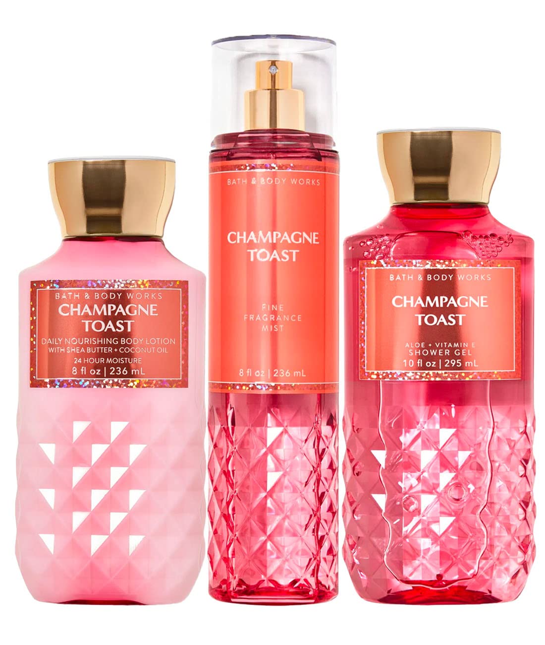 Bath & Body Works and - Champagne Toast - Daily Trio - Shower Gel, Fine Fragrance Mist Super Smooth Lotion