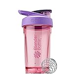 BlenderBottle Sport Shaker Bottle with Wire Whisk, 24-Ounce, Purple - Protein Shakes & Hydration for Athletes & Fitness Enthusiasts, Easy Mixing, Durable & Lightweight, Lockable Lid