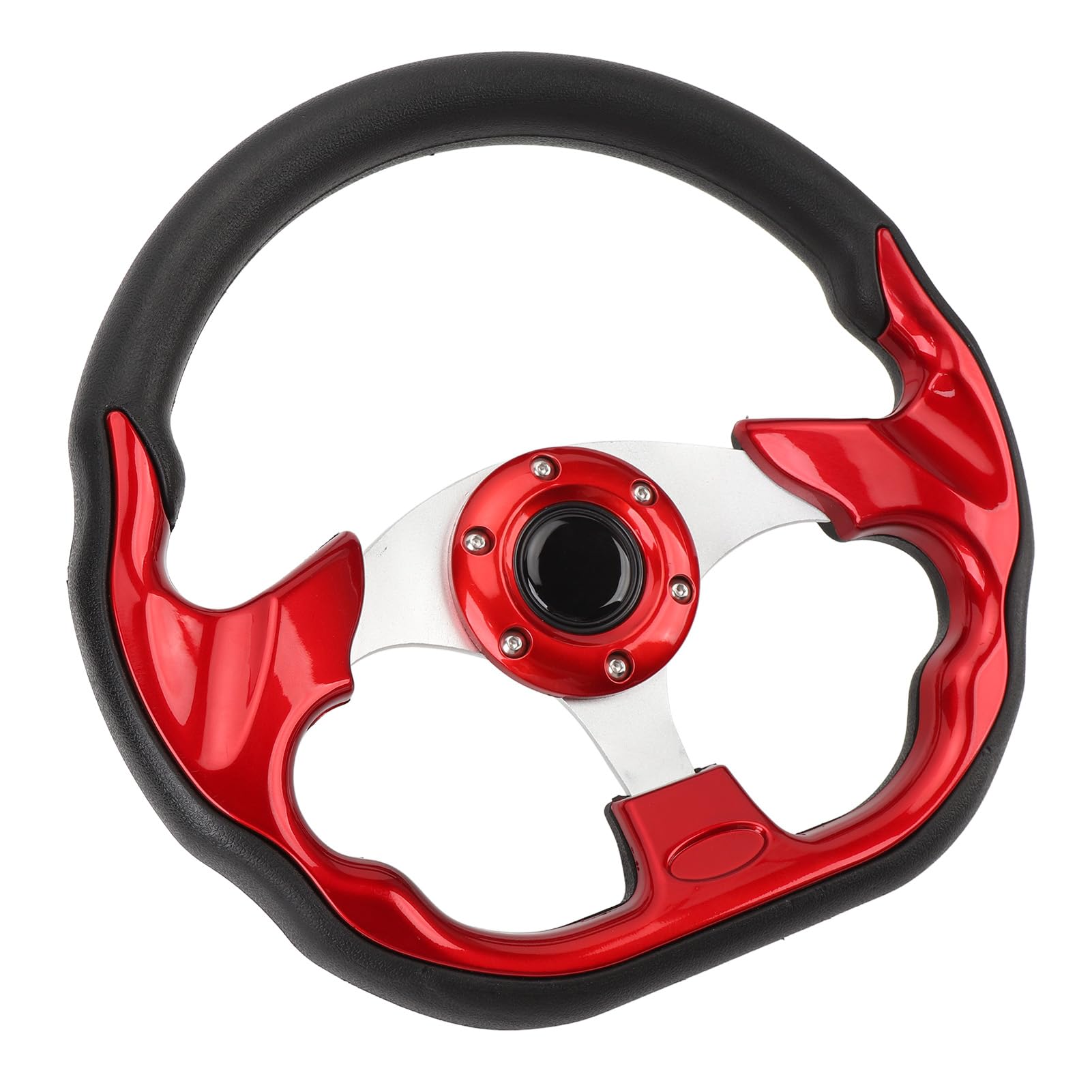 13-Zoll-Sportlenkrad Im Rennstil mit Verbessertem Grip, für Pumaterial, Leichtgängiger Handhabung, Einfacher Installation, Geeignet für die Meisten Fahrzeuge und Rennwagen, für (Rot)