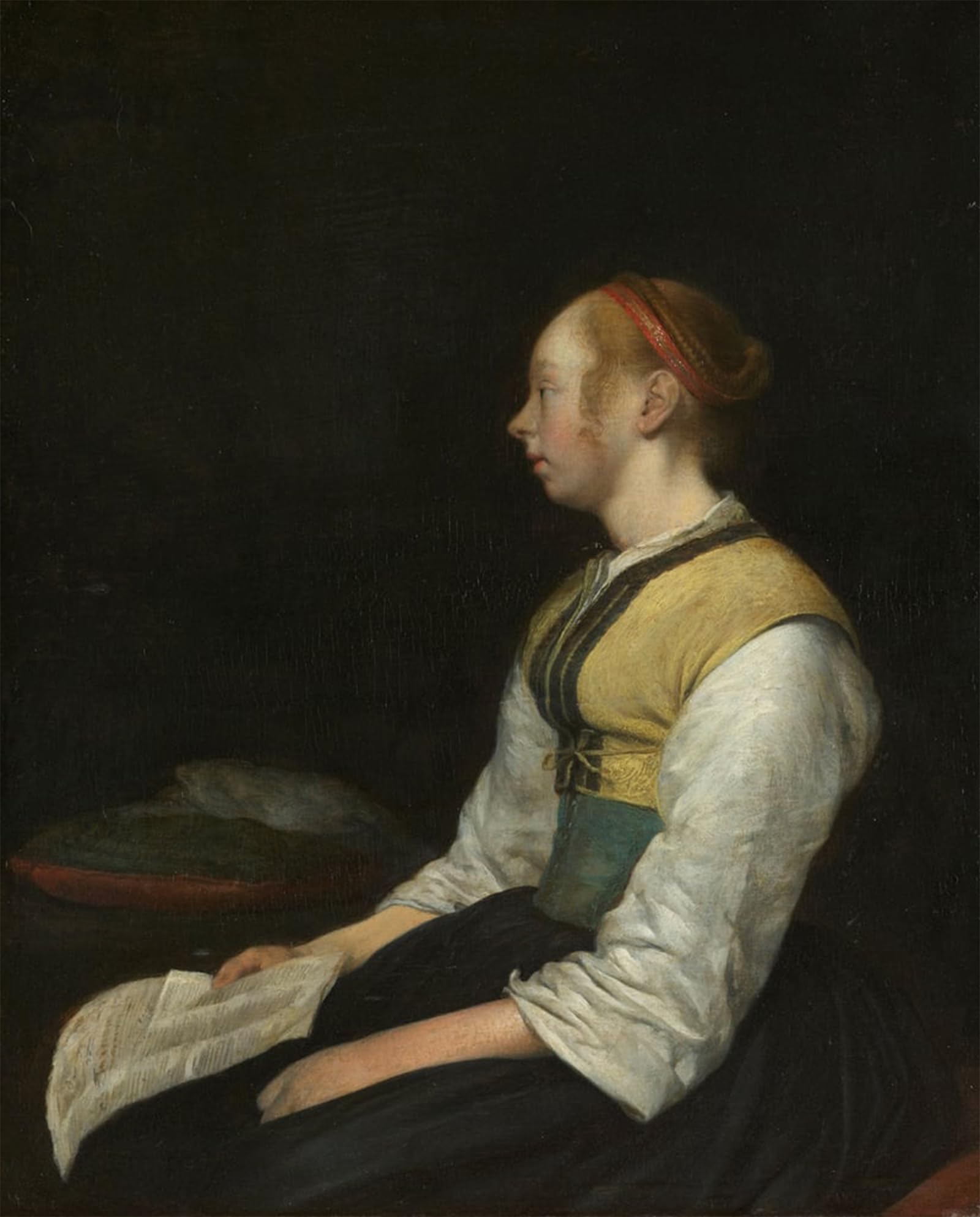 ARTXLXXBN Famous Painting Art Wall Decor Abstract Art Picture Seated Girl in Peasant Costume by Gerard Ter Borch Animal Pictures for Home Decor 60x90cm