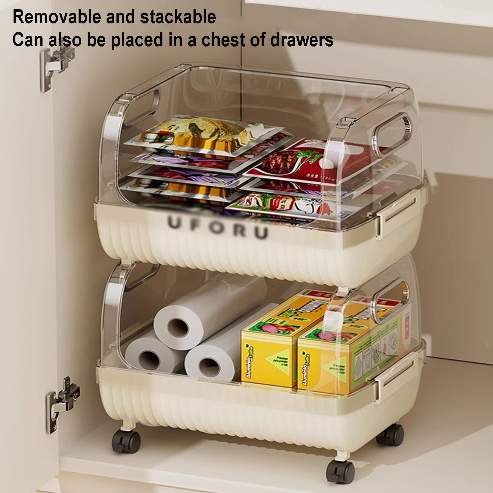 Amazon｜キッチン回転式収納棚、床置き多段収納ラック キッチン回転