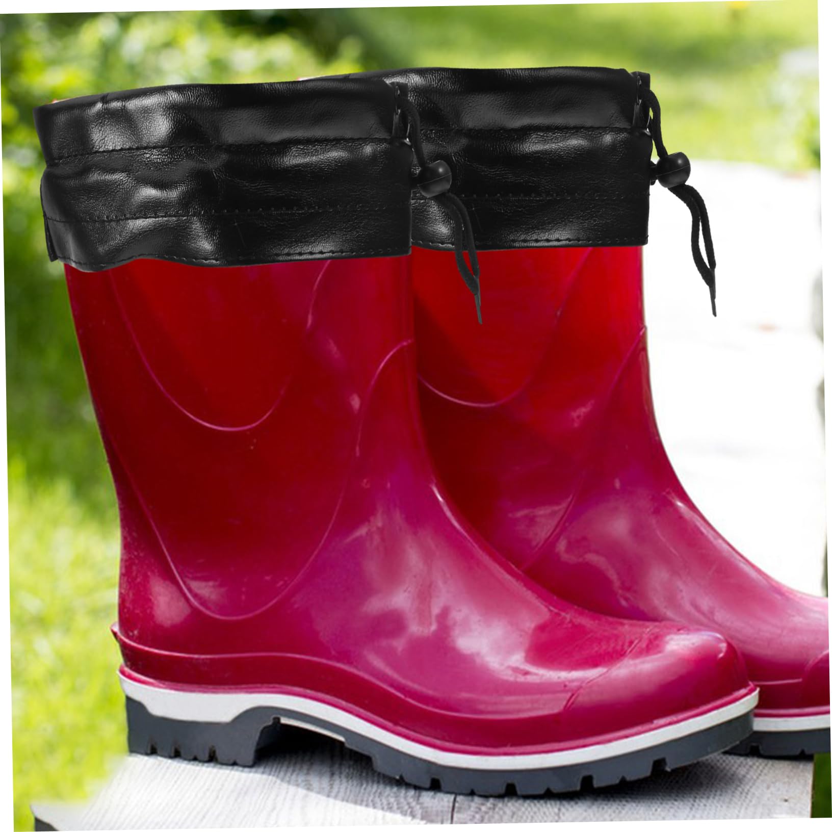 COSMEVIVI Rubber Boot Liners Warm Fleece-lined Rain Boot Covers for Women Thermal Insulation