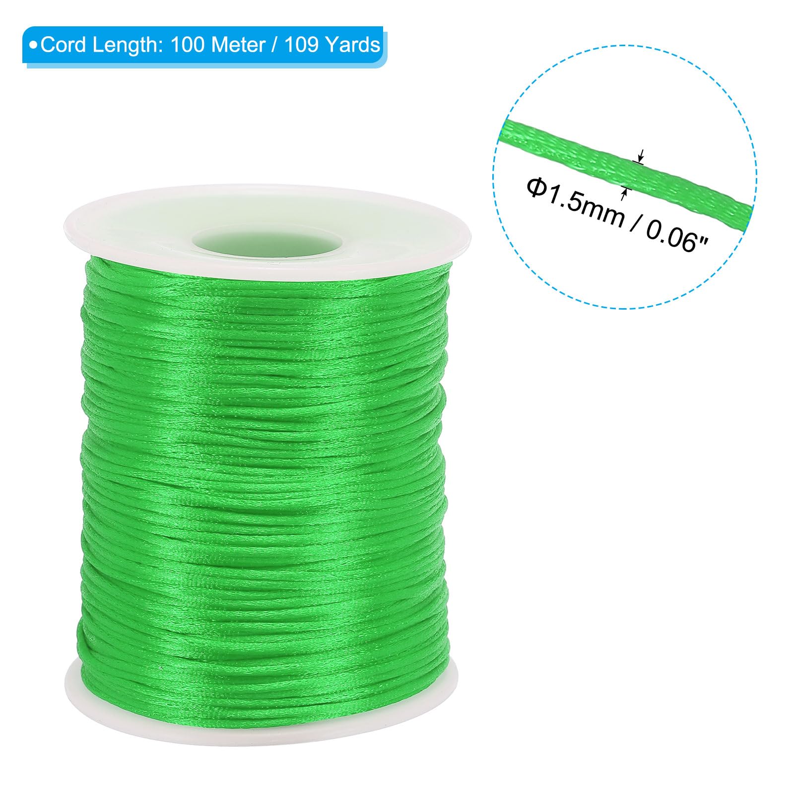 PATIKIL 1.5mm x 109 Yard Nylon Satin Cord - Image 2