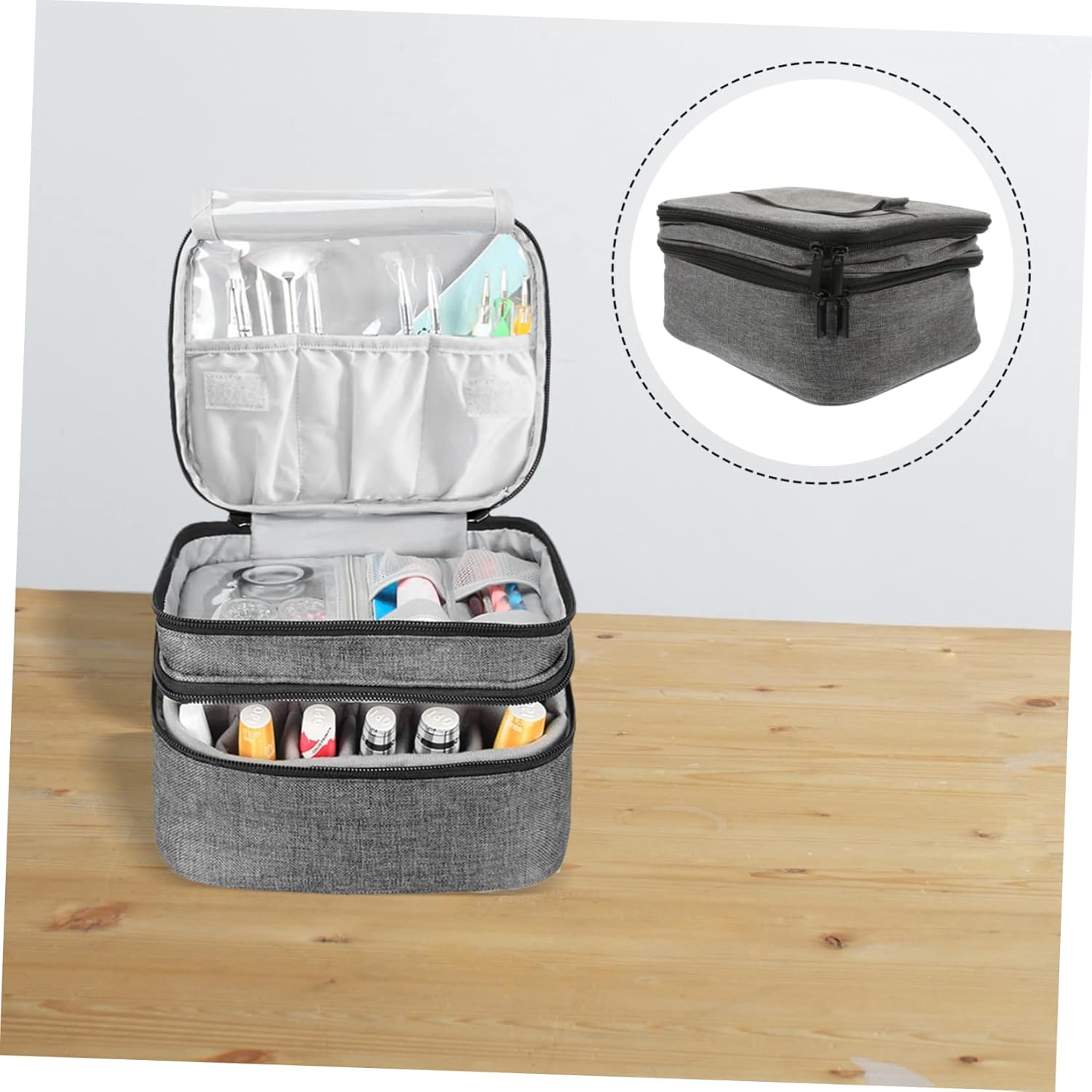 30grid Nail Polish Bag Organizer Case Essential Oil Holder for Home Office Trip and Travel