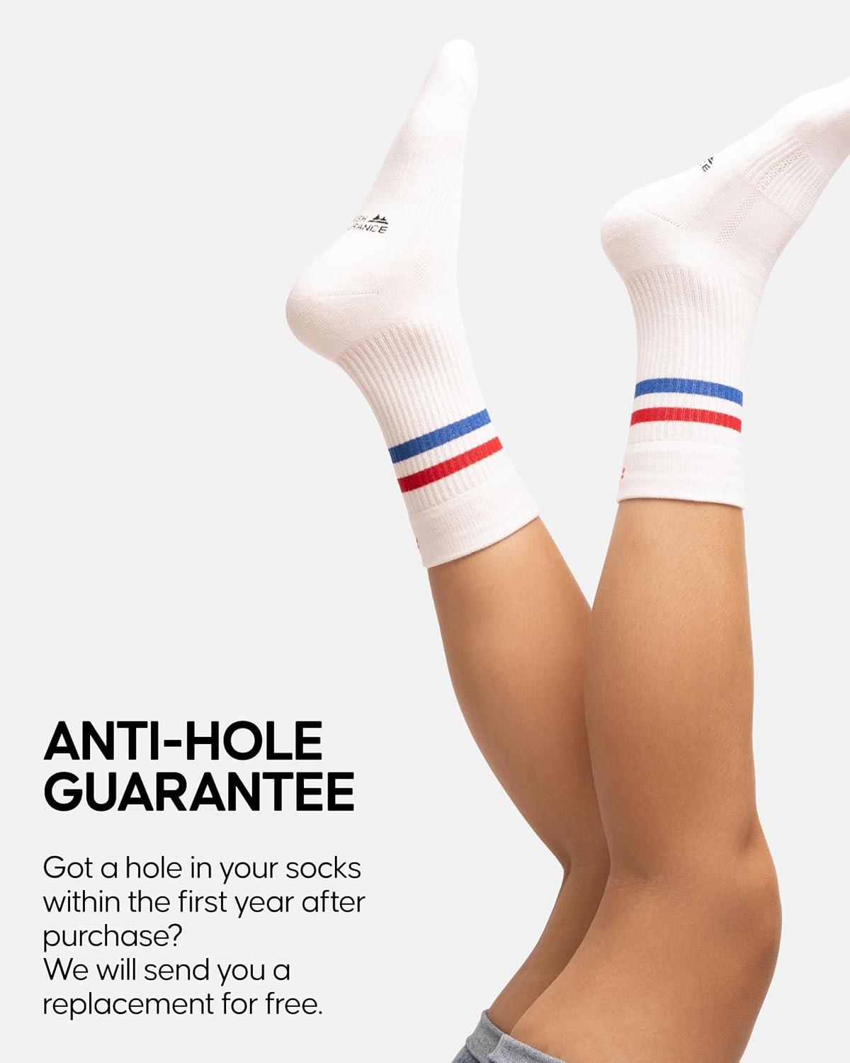DANISH ENDURANCE Athletic Tennis Socks for Women & Men, Performance Socks, Crew Length, Breathable, 3 or 6-Packs - Image 4