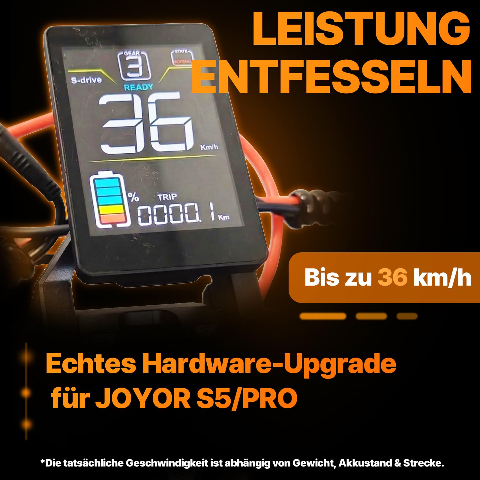 Upgrade-Kit Set kompatibel mit JOYOR S5/Pro ABE/Y8S | Präzise, Vollfarb-Display, Hardware-Upgrade, 36 km/h, E-Scooter,60km/h