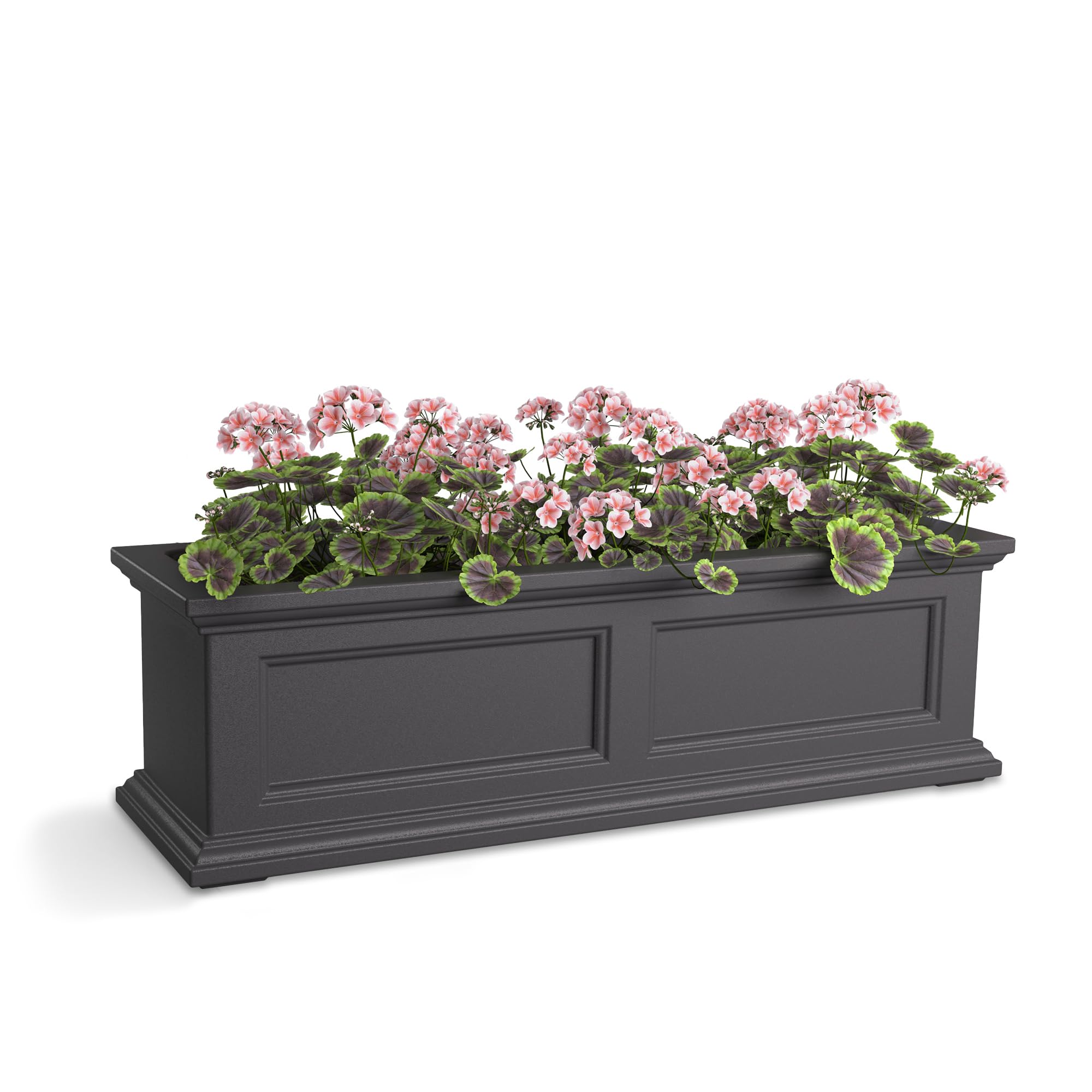 Mayne Fairfield 36in Self-Watering Rectangular Window Box Planter, Gray