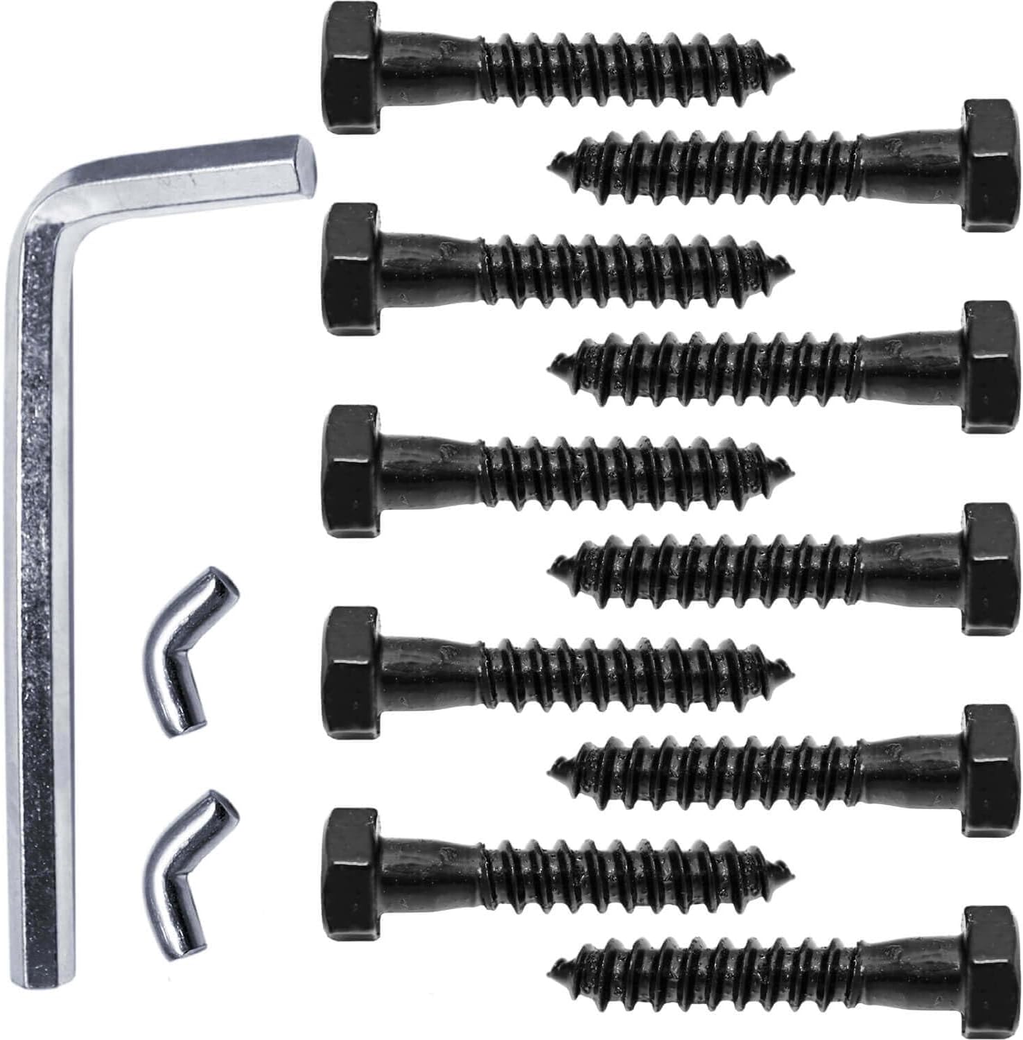 Black Self-Closing T-Strap Gate Hinges - 8" T-Gate Hinge Kit for Wood Fences & Gates, Heavy Duty Hardware - Case of 10