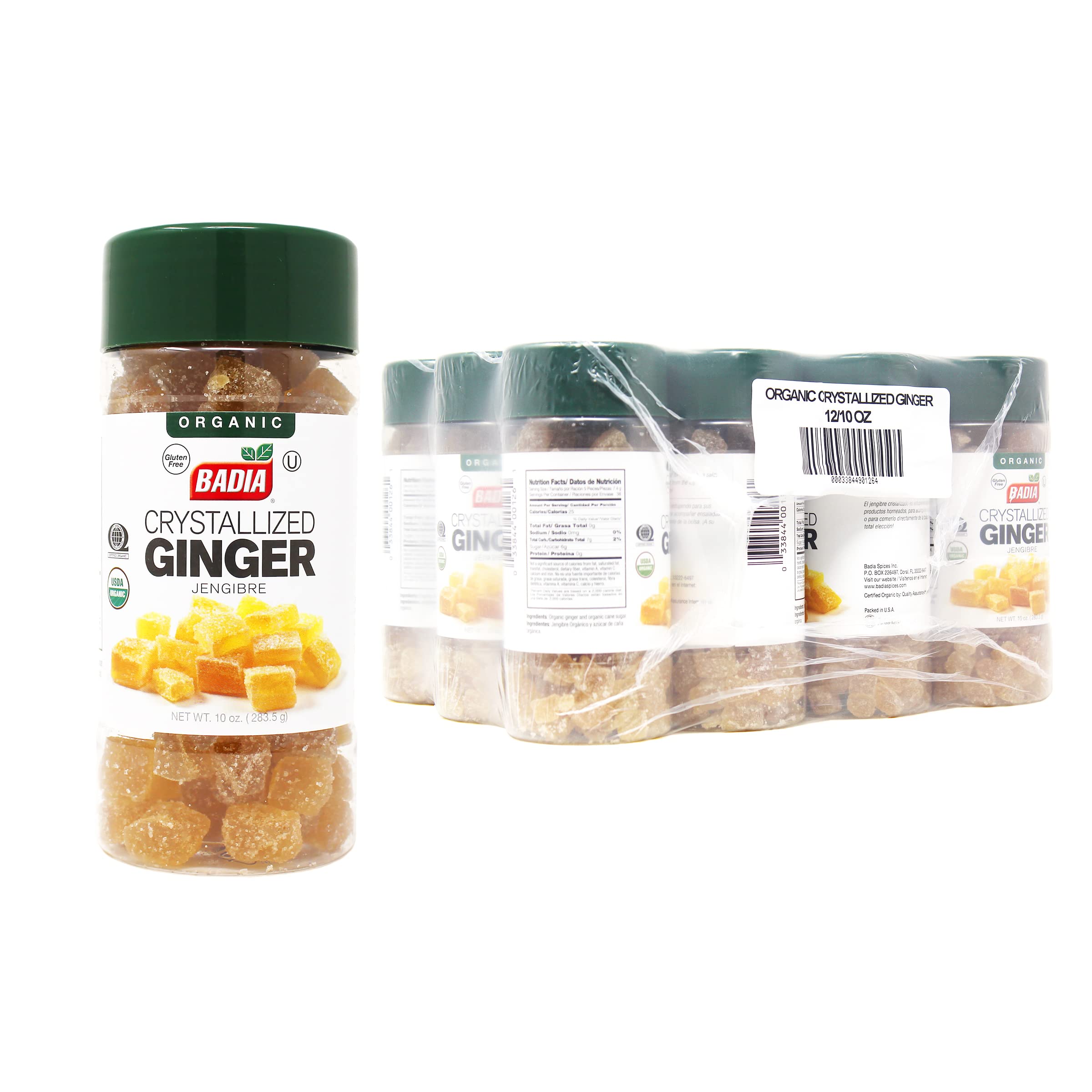 Badia Organic Crystallized Ginger, 10 Ounce (Pack of 12)