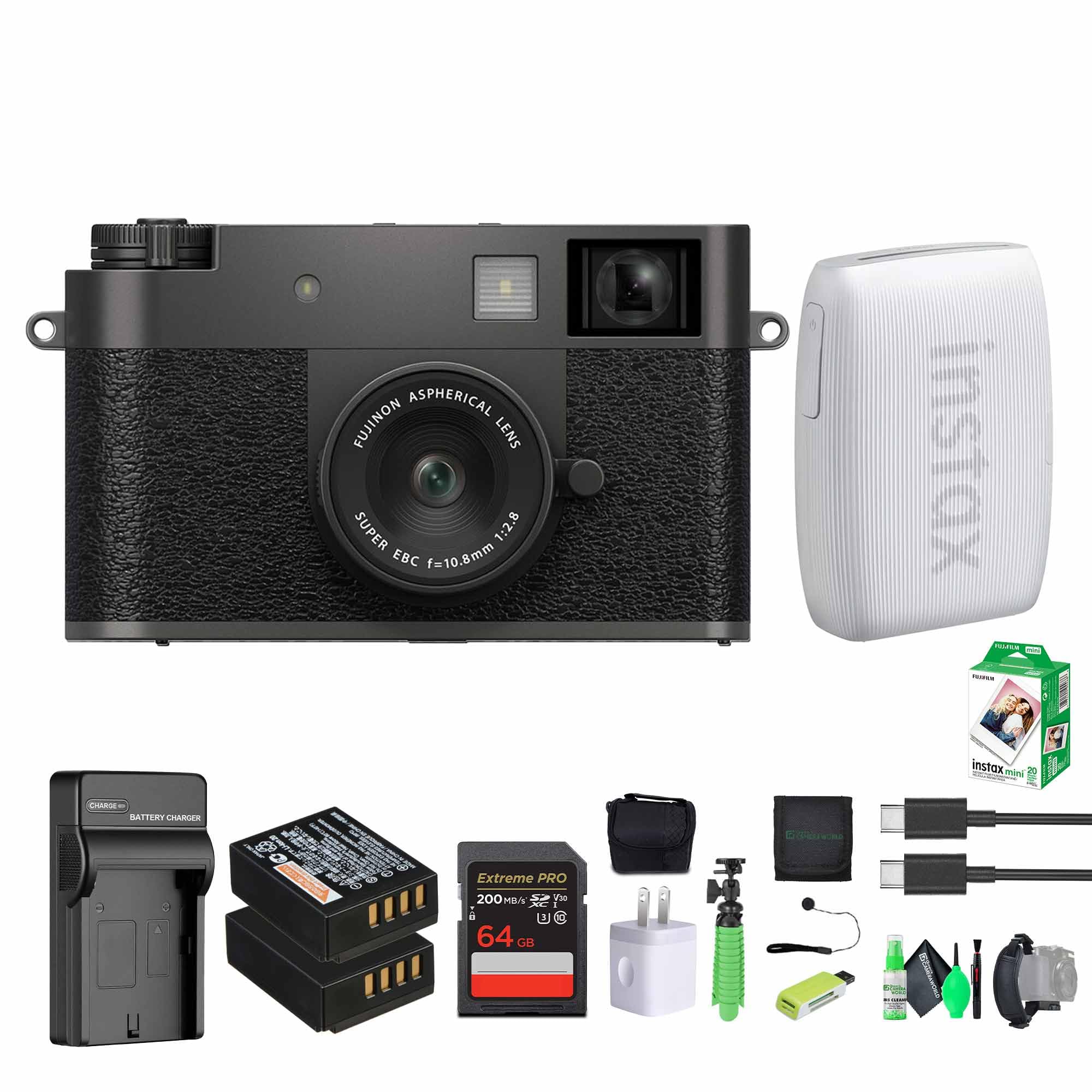 FUJIFILM X Half Point & Shoot Camera (Charcoal Silver) & Creator Bundle