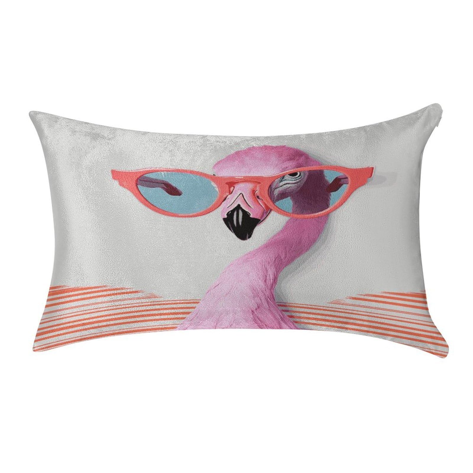 Btcowzrv Style Hello Glasses Flamingo Pillow Cover Pillow Case Pillowcase