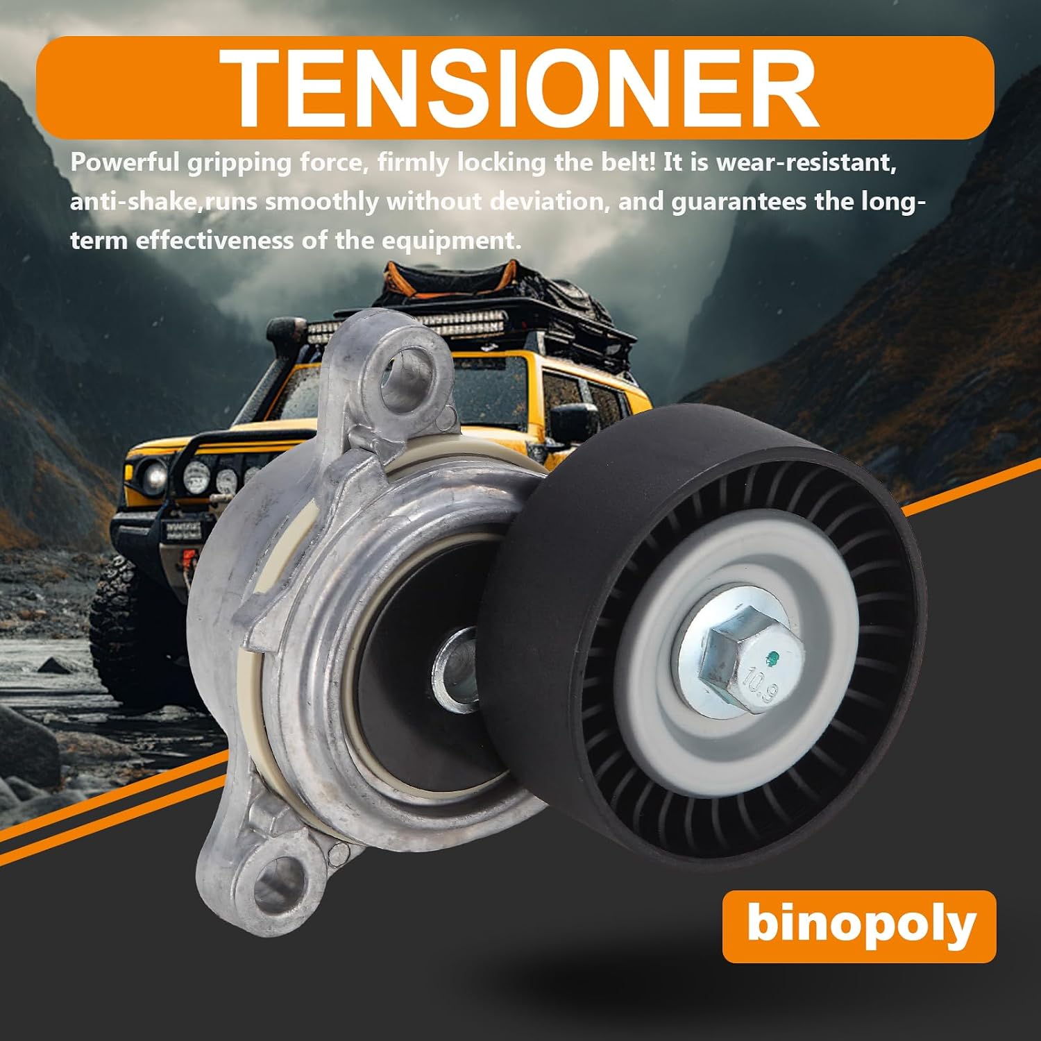 binopoly 39221 Drive Belt Tensioner Assembly With Pulley For 11-23 F-ord Expedition/Lobo/Transit/Mustang L-incoln Navigator OE#19310299 BR3Z6B209A BT118 89655
