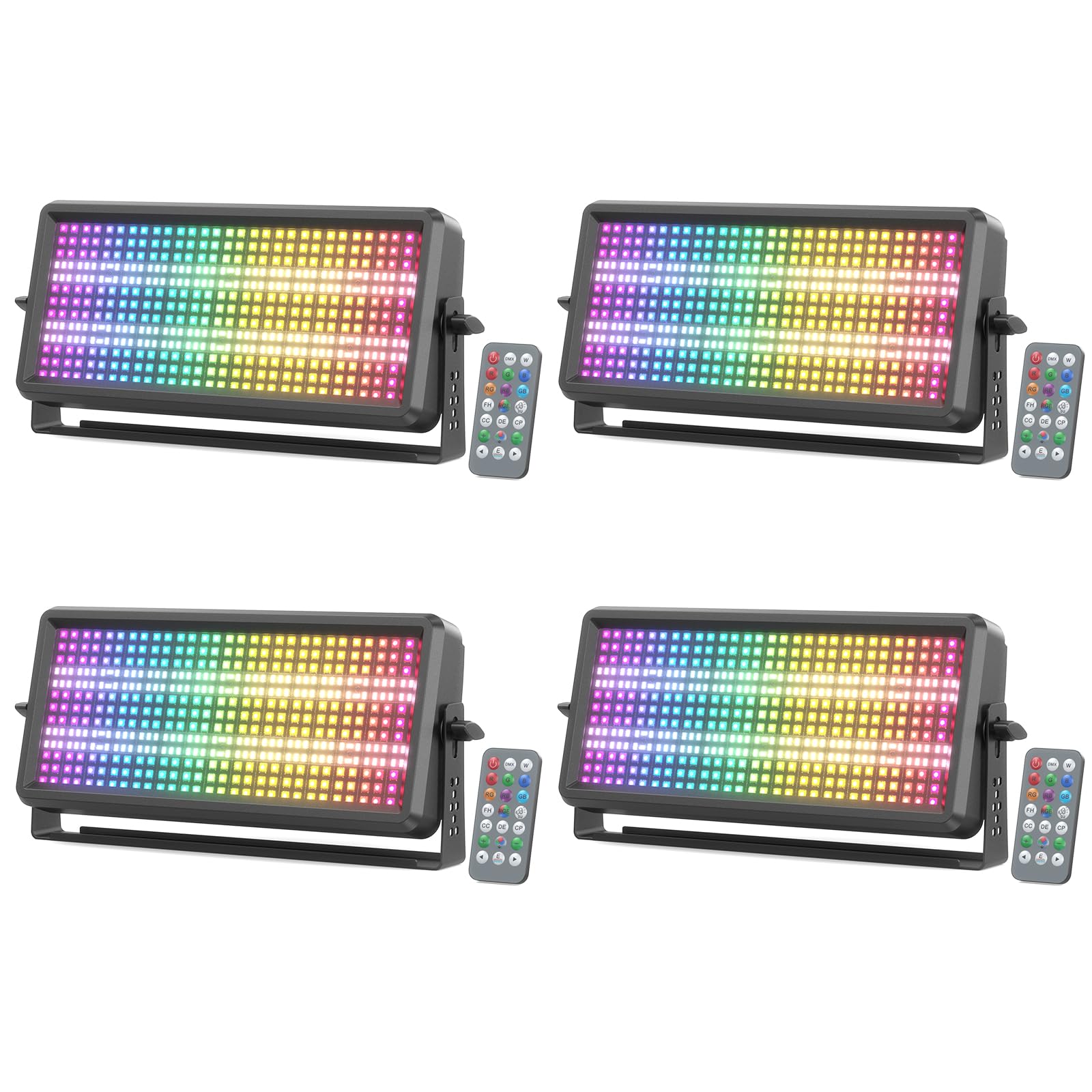 150W Luci Stroboscopica Fulmine con Telecomando, Illuminazione di Sfondo, 270 RGB + 180 Bianco LEDs Effetti Luce, Luce da Palcoscenico per Feste DJ Bar Spettacoli Teatrali Discoteca, 4 pezzo