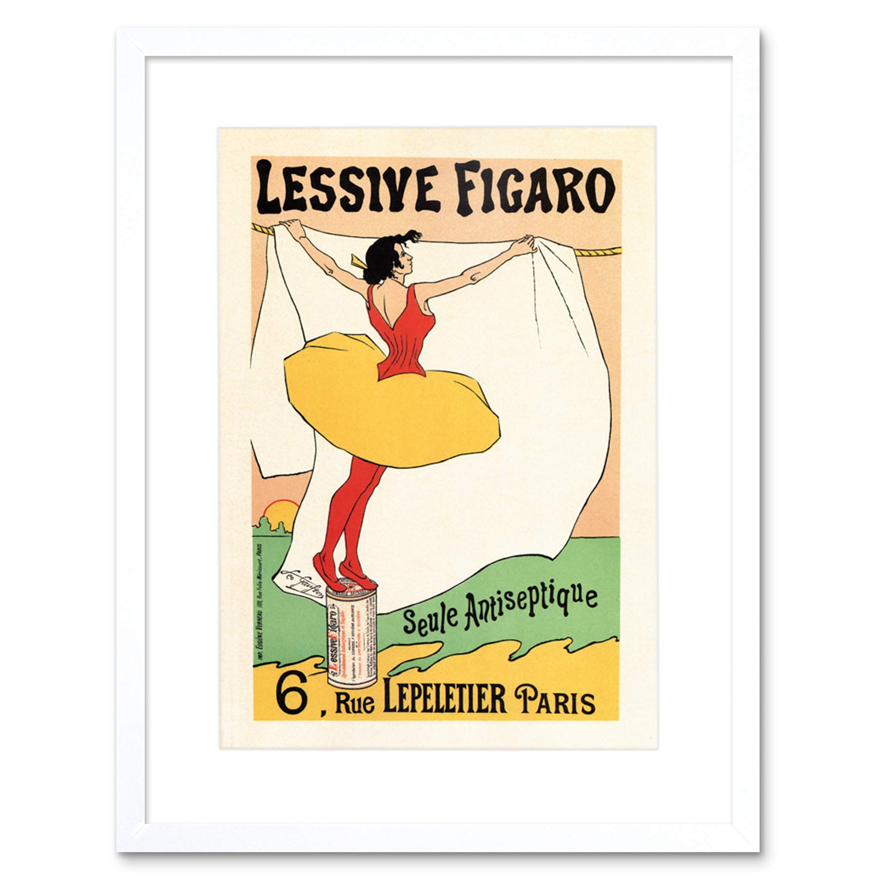 Wee Blue Coo Washing Powder Figaro Soap Paris France Vintage Retro Advert Art Framed Wall Art Print